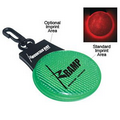 Green Light Up Reflector w/ Clip & Red Led Light
